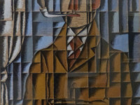 Manuel Pailos - Uruguay - 1918-2004 - Hombre de la pipa - tecnica mixta sobre papel - 76 x 66 cms - 1984